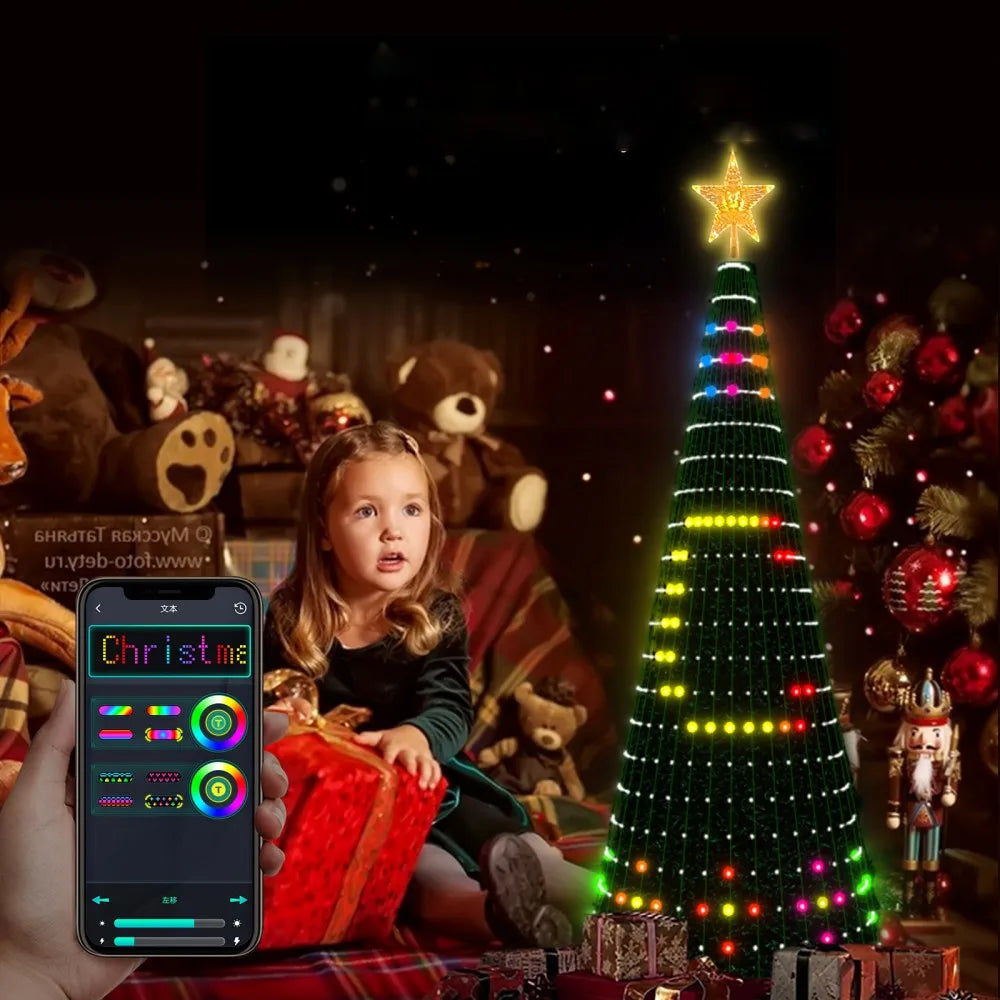 Christmas Tree Lights, RGBIC 400LED Smart Fairy String Lights with Top-Star Decor, Addressable Xmas Lights for Indoor Outdoor