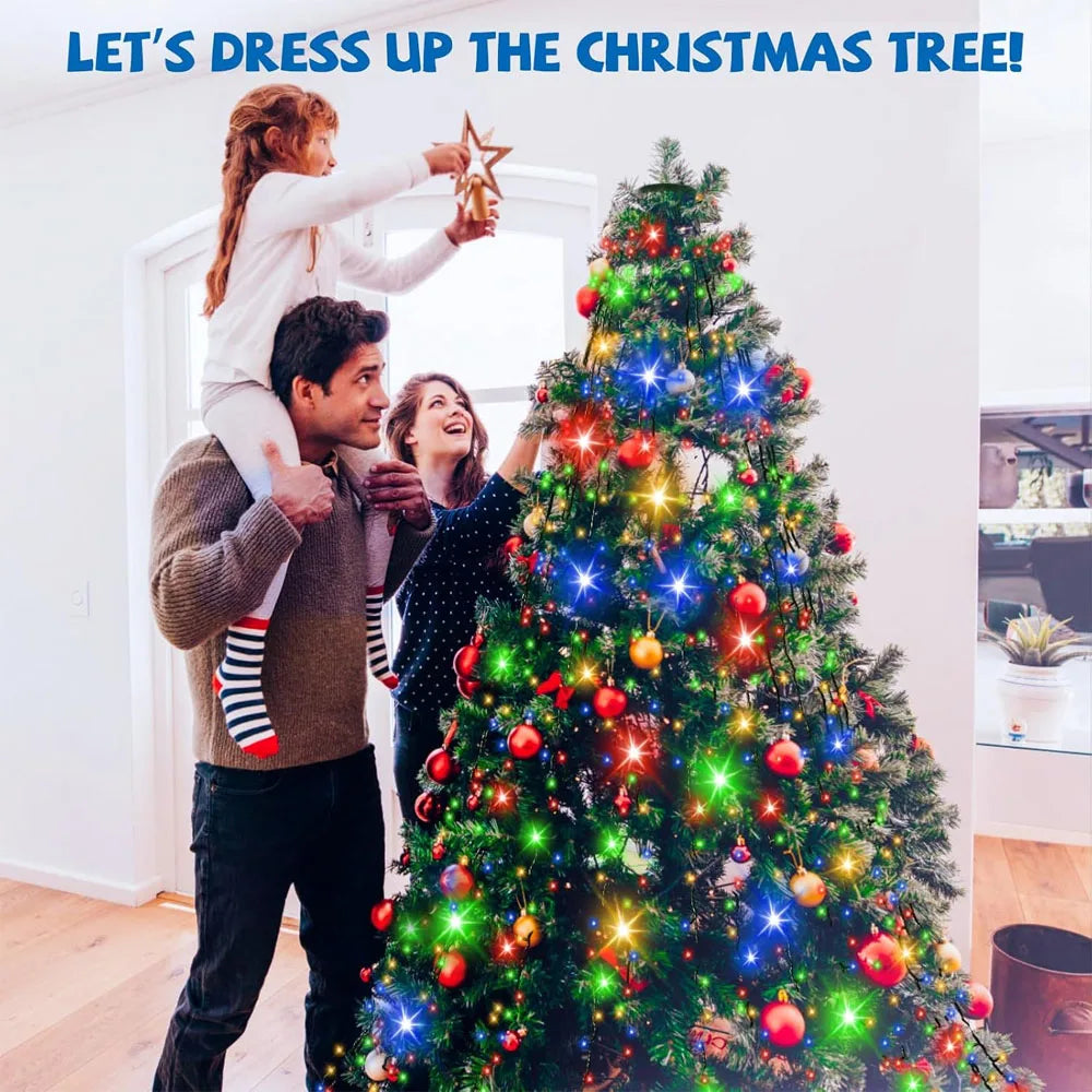 Christmas Tree Lights, RGBIC 400LED Smart Fairy String Lights with Top-Star Decor, Addressable Xmas Lights for Indoor Outdoor
