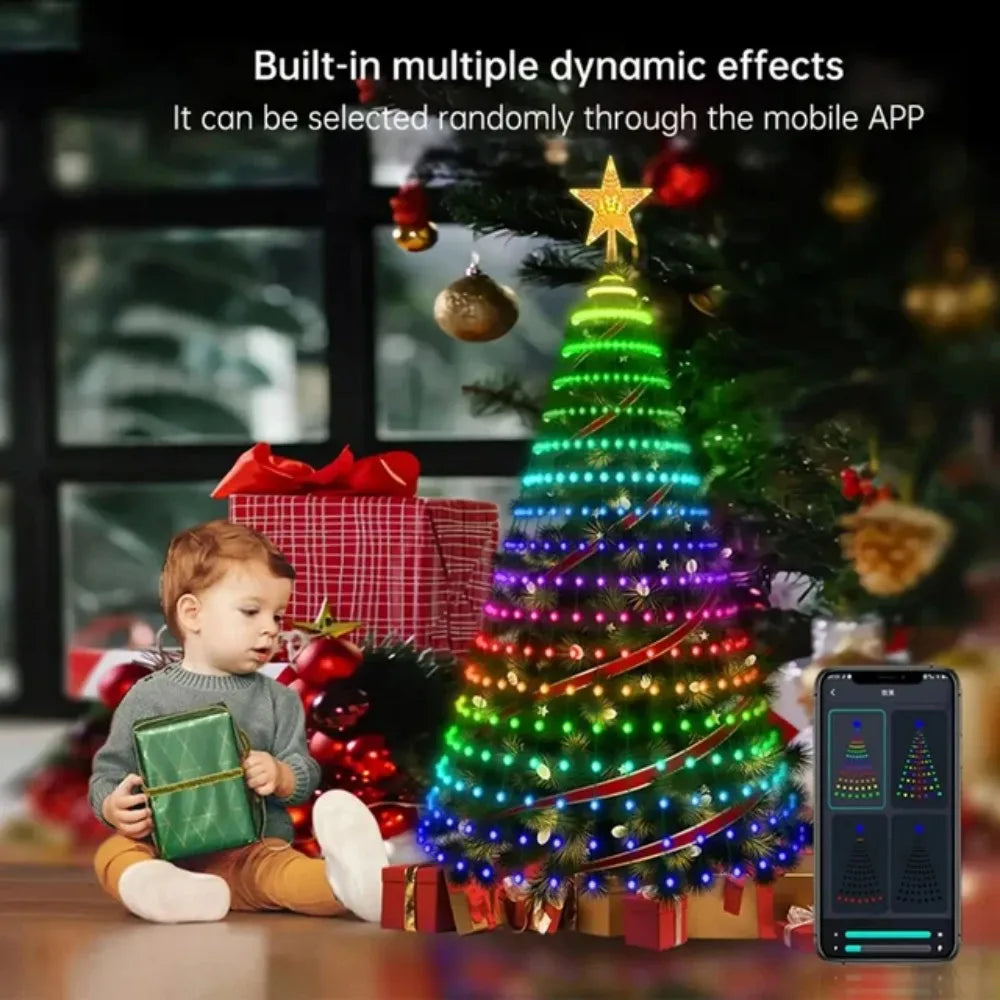 Christmas Tree Lights, RGBIC 400LED Smart Fairy String Lights with Top-Star Decor, Addressable Xmas Lights for Indoor Outdoor